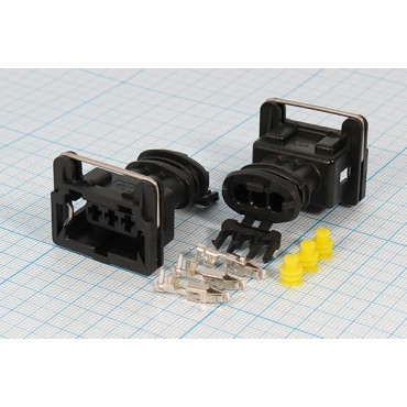 Разъем герметичный без провода на 3 контакта, комплект